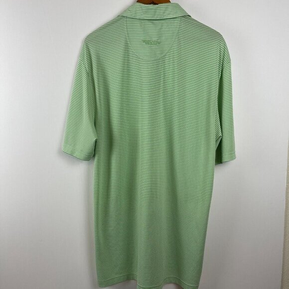 Straight Down Polo Shirt Green Stripped Mens Size Large Thousand Oaks - Picture 6 of 10